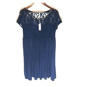 Navy Blue Pink Blush Dress w/tags.